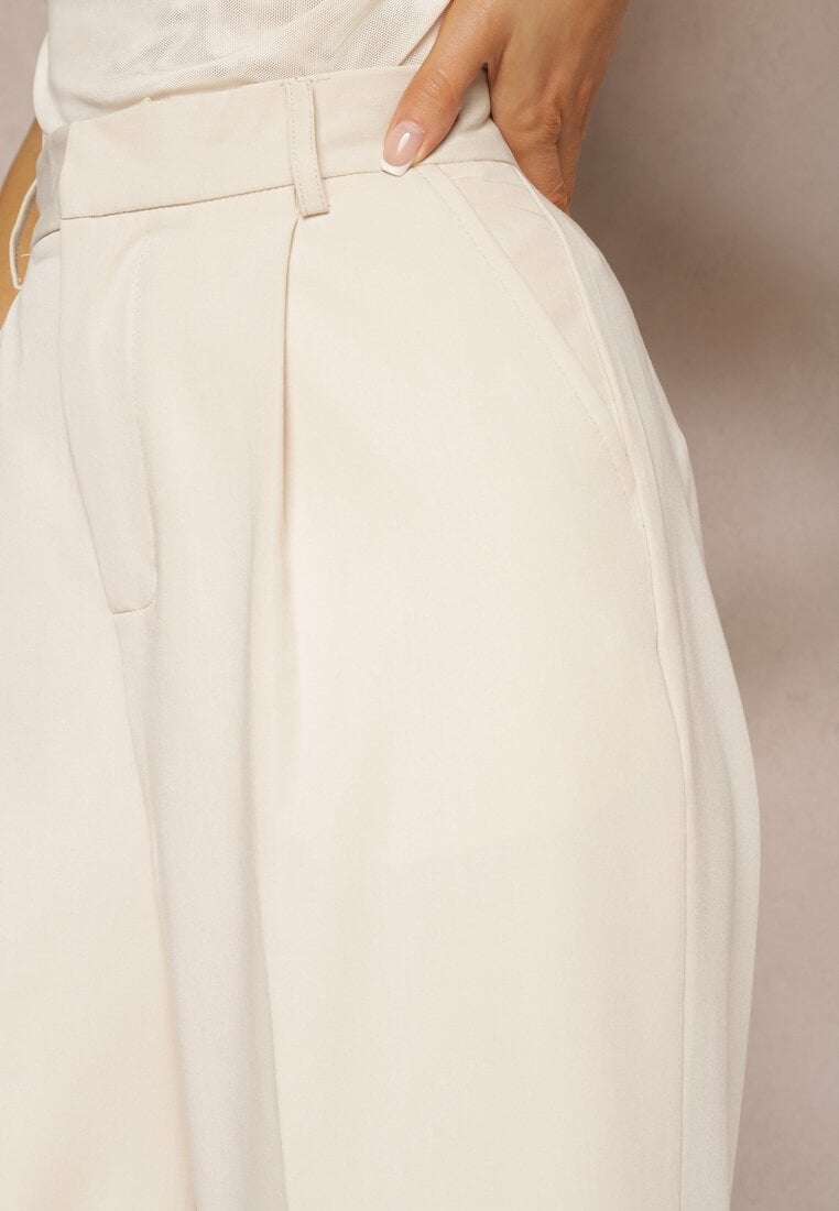 Bej deschis Pantaloni largi High Waist Seraphella