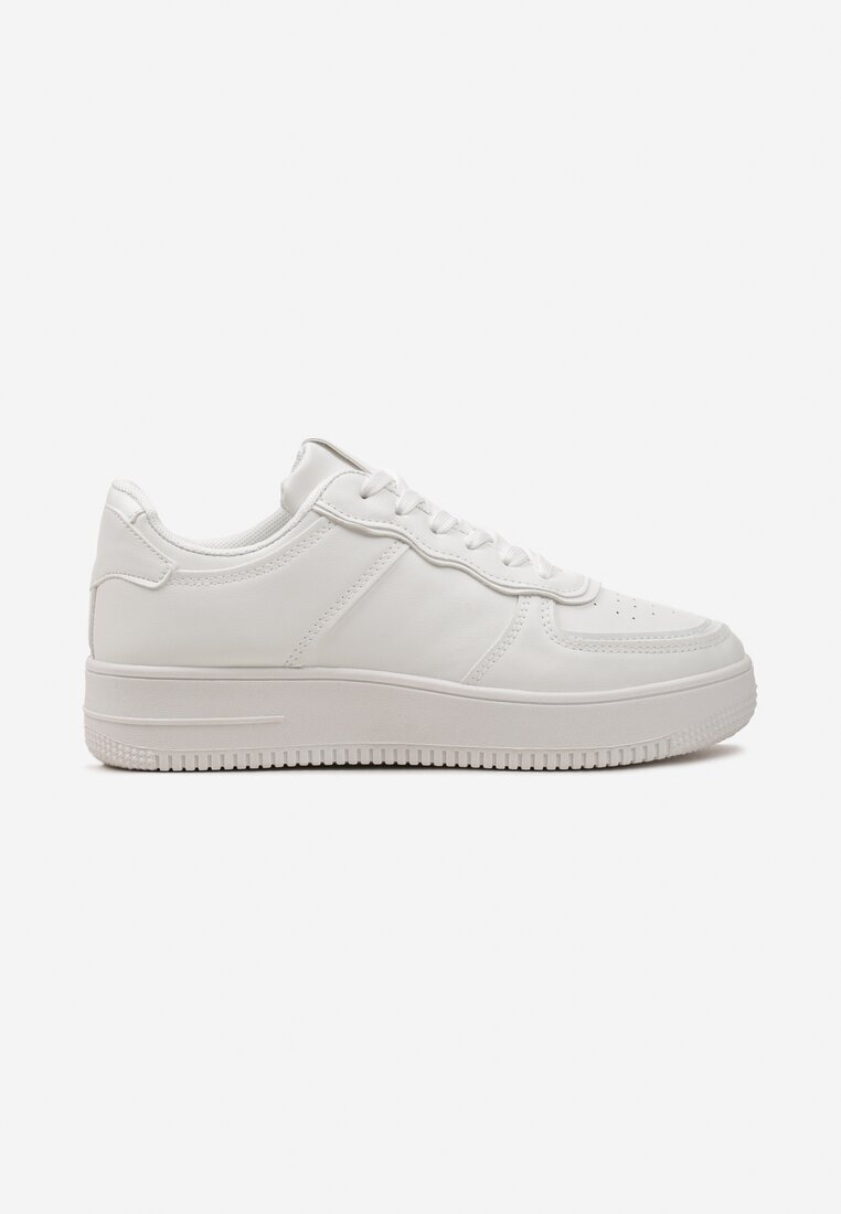 Sneakerși Albi Înnălțați cu Talpă Groasă și Perforată Loeda