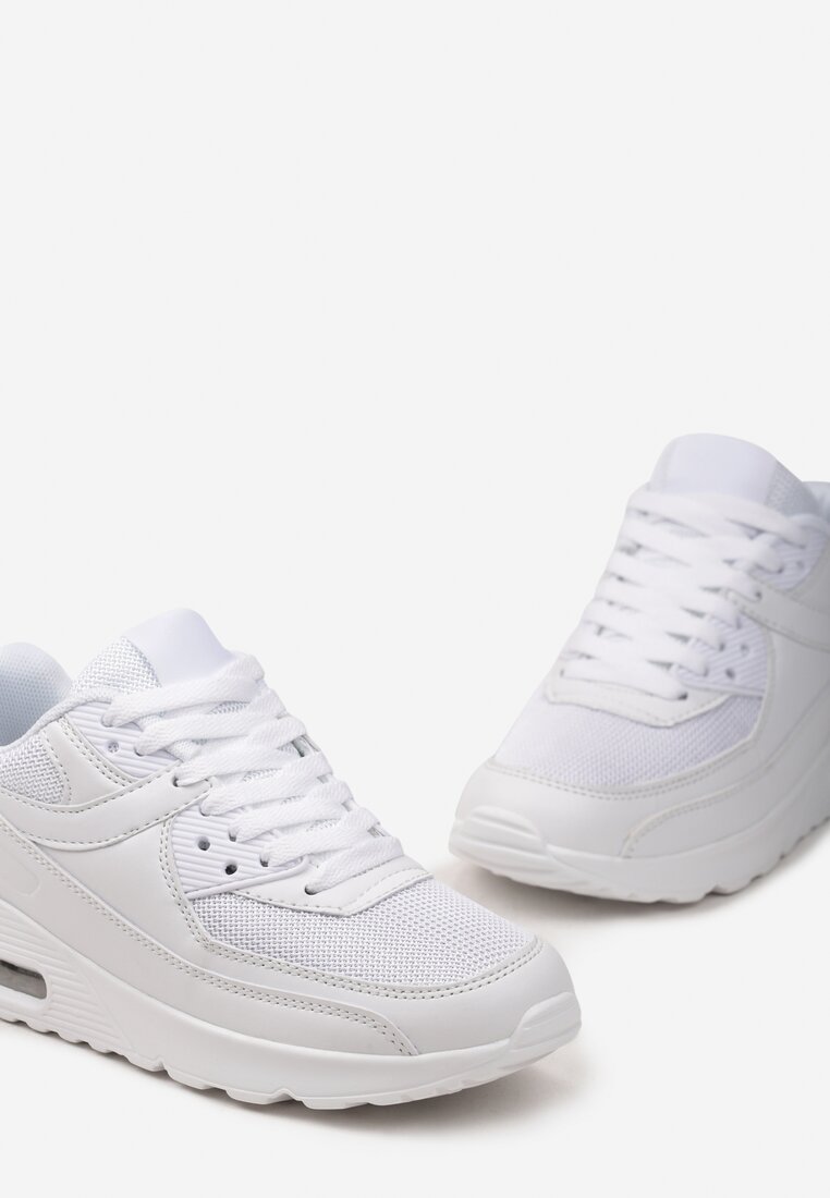 Białe Sneakersy na Grubej Podeszwie z Poduszką Air Adnifra