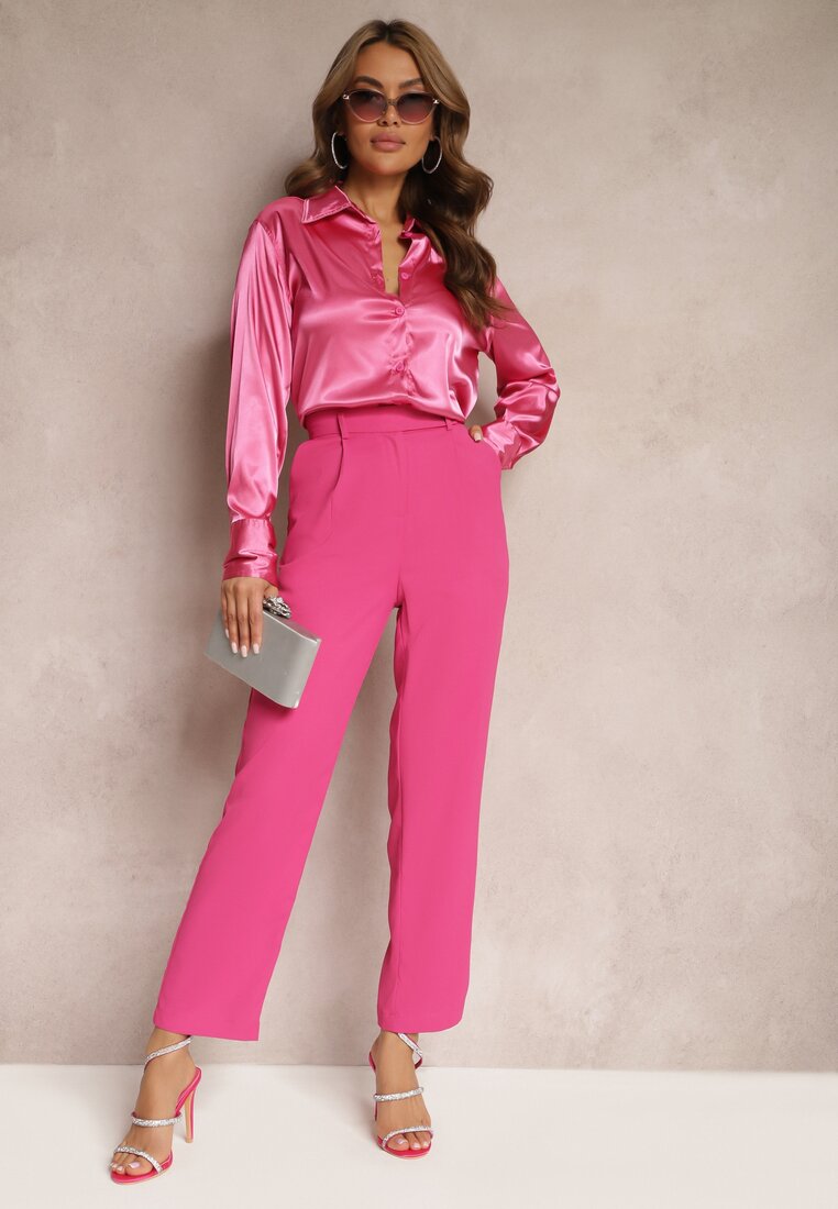 Pantaloni Fucsia Clasici cu Buzunare Dracaisa