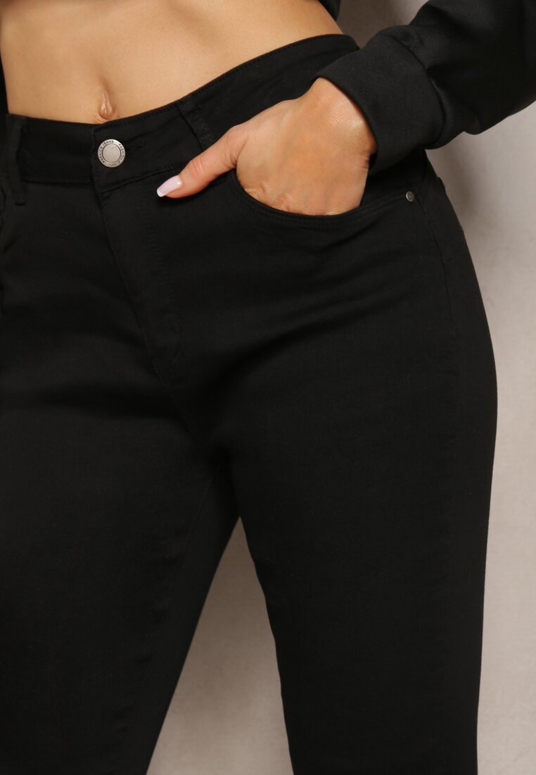 Czarne Spodnie Regular Waist typu Skinny Raphaëlle