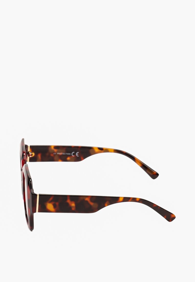 Brązowo-Czarne Kwadratowe Okulary Przeciwsłoneczne z Szerokimi Zausznikami Alectanha