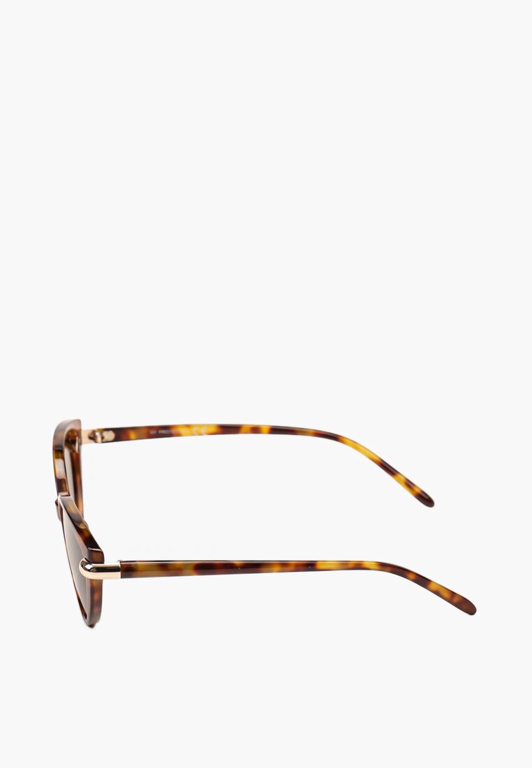 Brązowe Okulary Przeciwsłoneczne o Kształcie Kocich Oczu Aviria