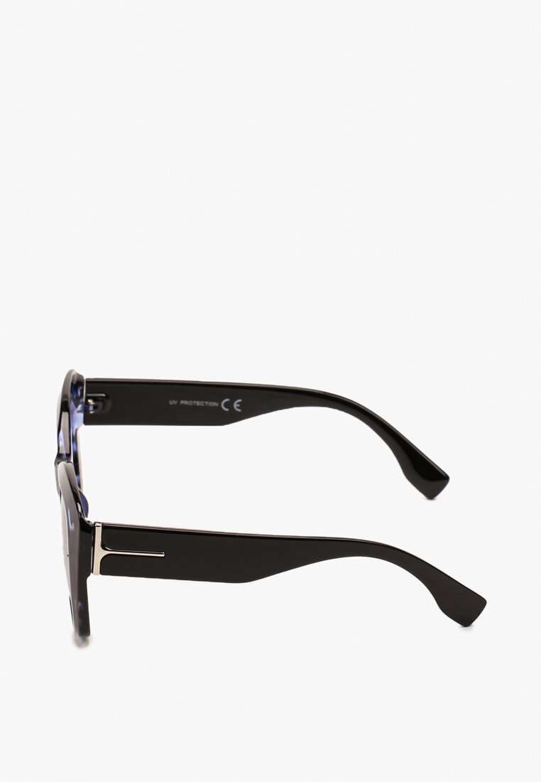 Niebiesko-Czarne Okulary Przeciwsłoneczne w Typie Cat Eye Fetella