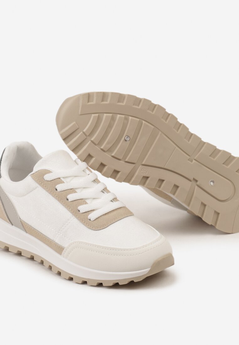 Białe Sznurowane Sneakersy przed Kostkę Kiea