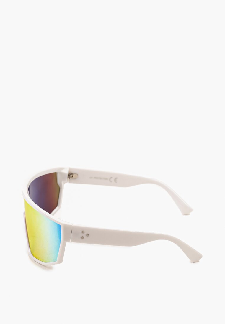 Białe  Przeciwsłoneczne Okulary w Sportowym Stylu Sanieesa