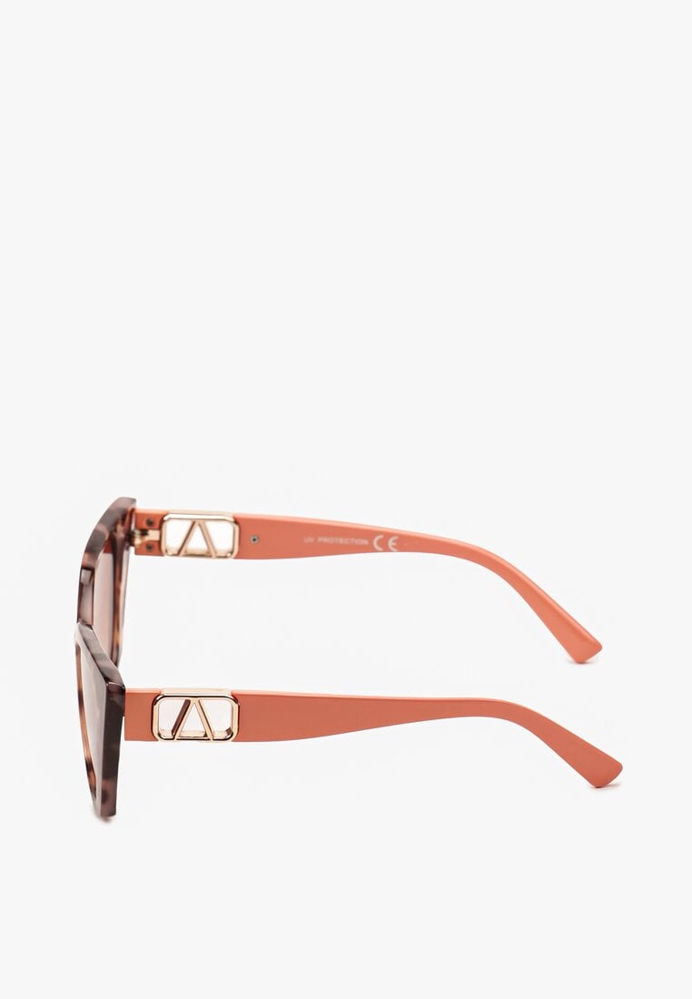 Różowo-Brązowe Przeciwsłoneczne Okulary z Modną Oprawką Kocie Oczy Zephirana