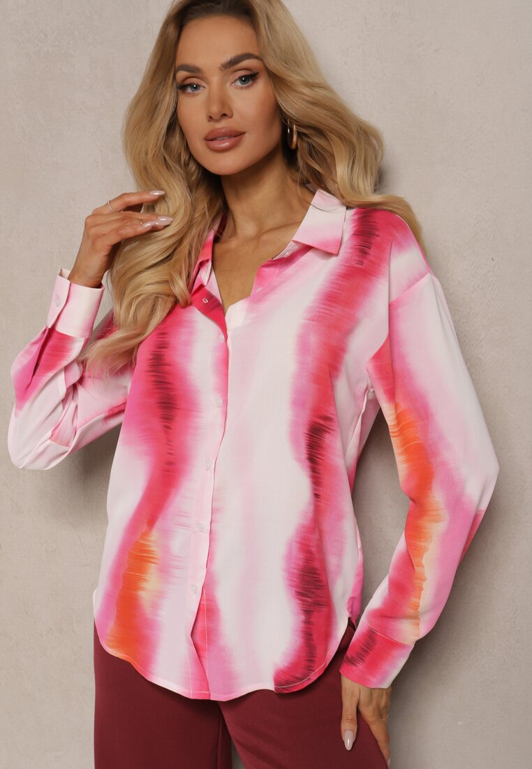Camasa Clasica Alb-Fuchsia Tie-Dye Analera de la