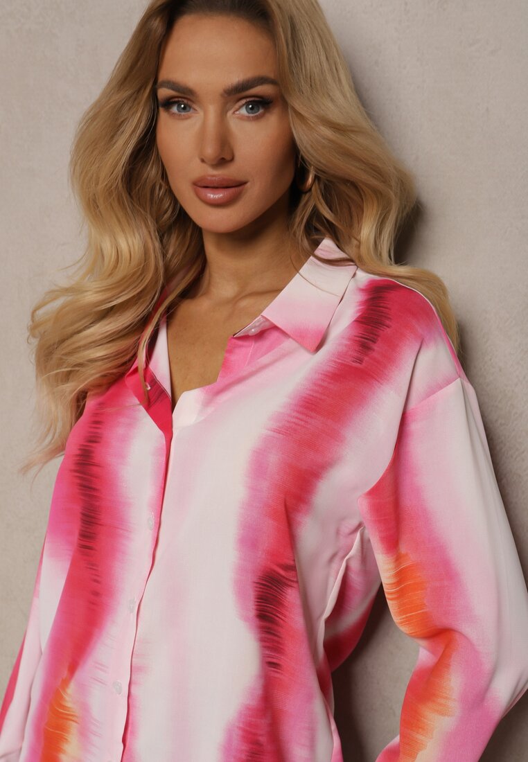 Camasa Clasica Alb-Fuchsia Tie-Dye Analera de la