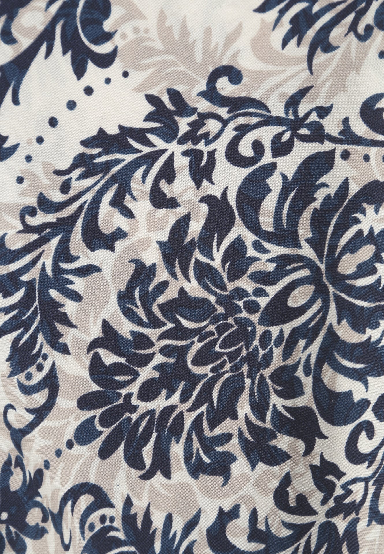 Beżowo-Granatowa Casualowa Sukienka z Bawełny o Rozkloszowanym Kroju Mellilla