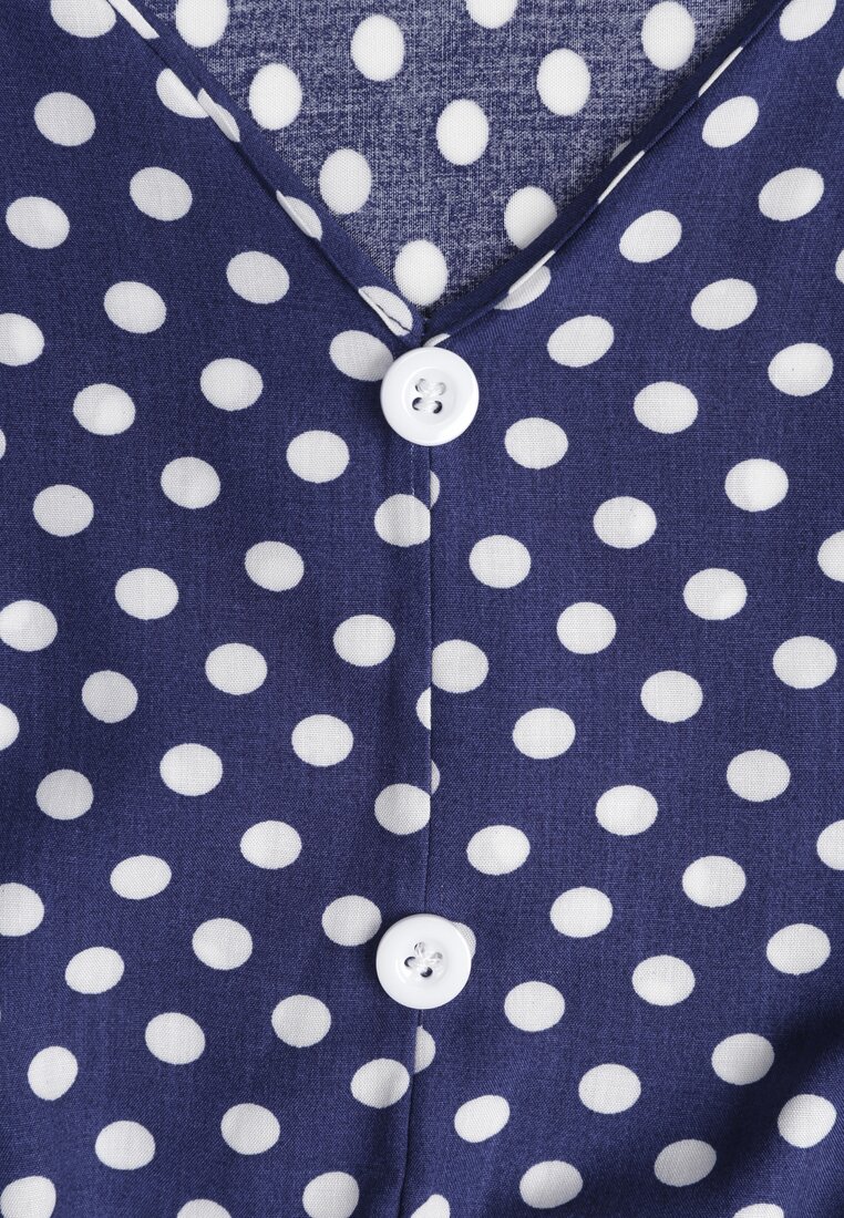 Rochie din Bumbac în Culoarea Albastră cu Croi în Cloș cu Elastic în Talie Emilla