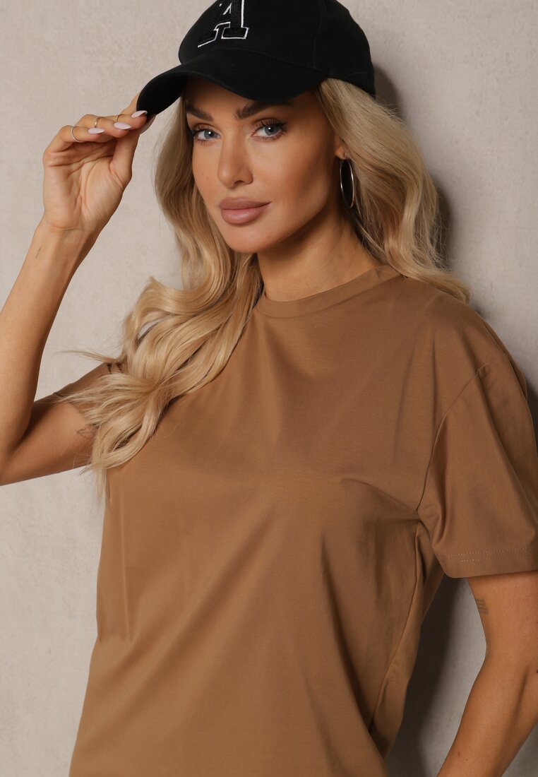 Tricou clasic Detima din bumbac maro