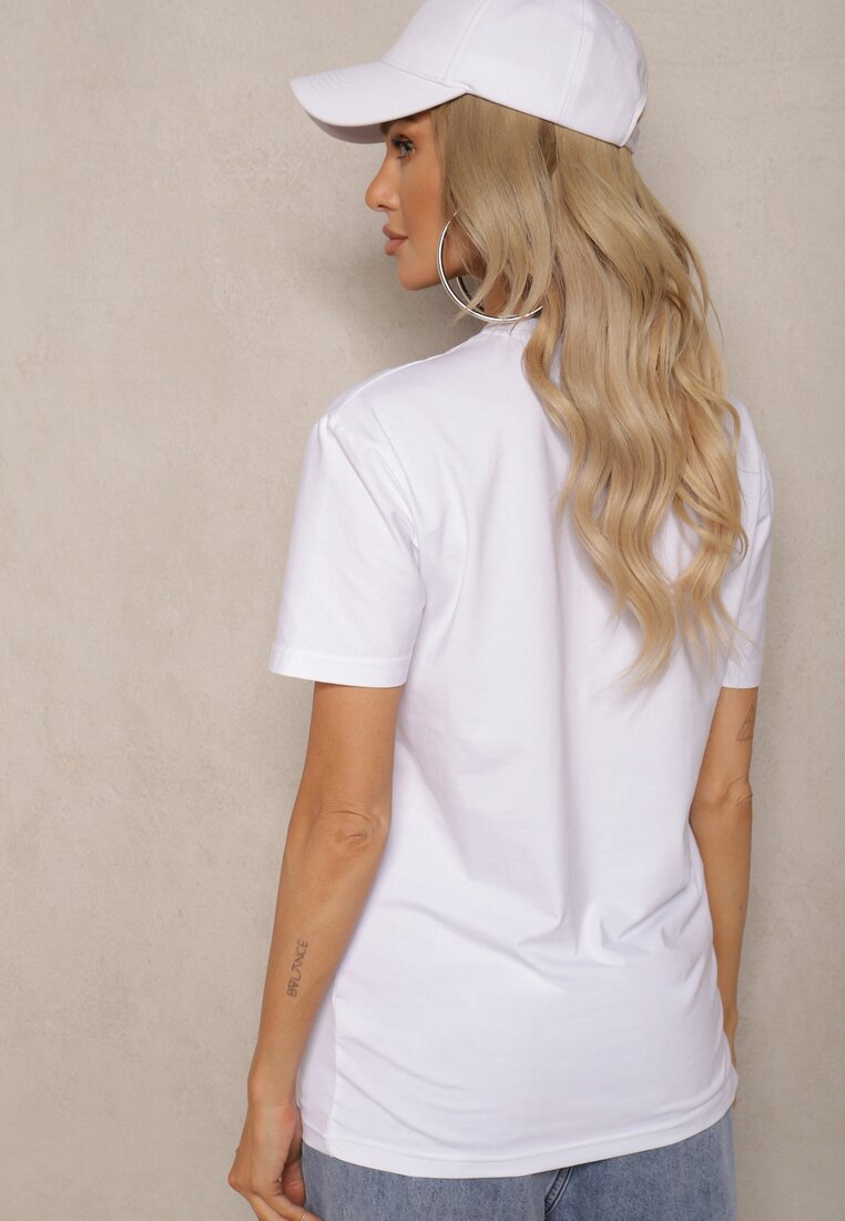 Tricou alb clasic simplu din bumbac Detima
