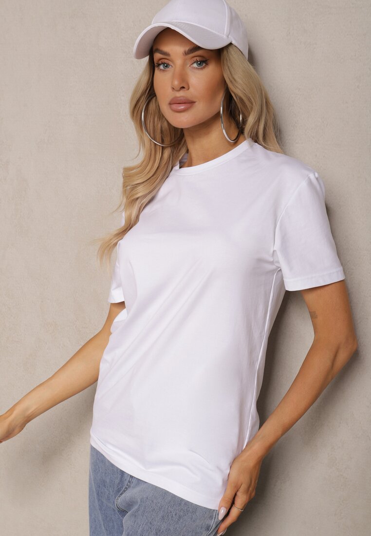 Tricou alb clasic simplu din bumbac Detima
