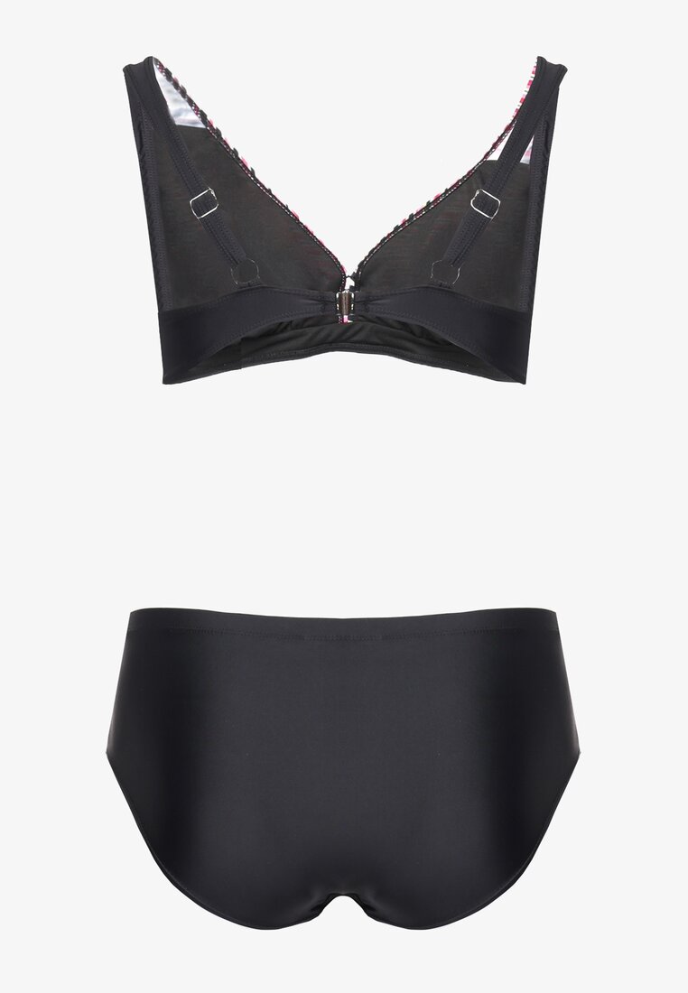 Różowy Strój Kąpielowy Dwuczęściowy Bikini w Paski Patalia