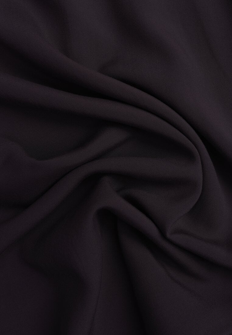 Pantaloni negri din bumbac tip Palazzo cu elastic în talie Fieana