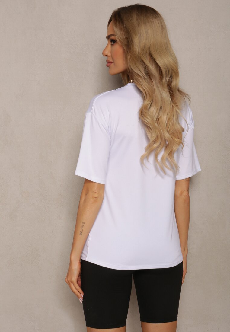 Czarno-Biały Komplet Dresowy Koszulka z Krótkim Rękawem Krótkie Kolarki Tiimawin