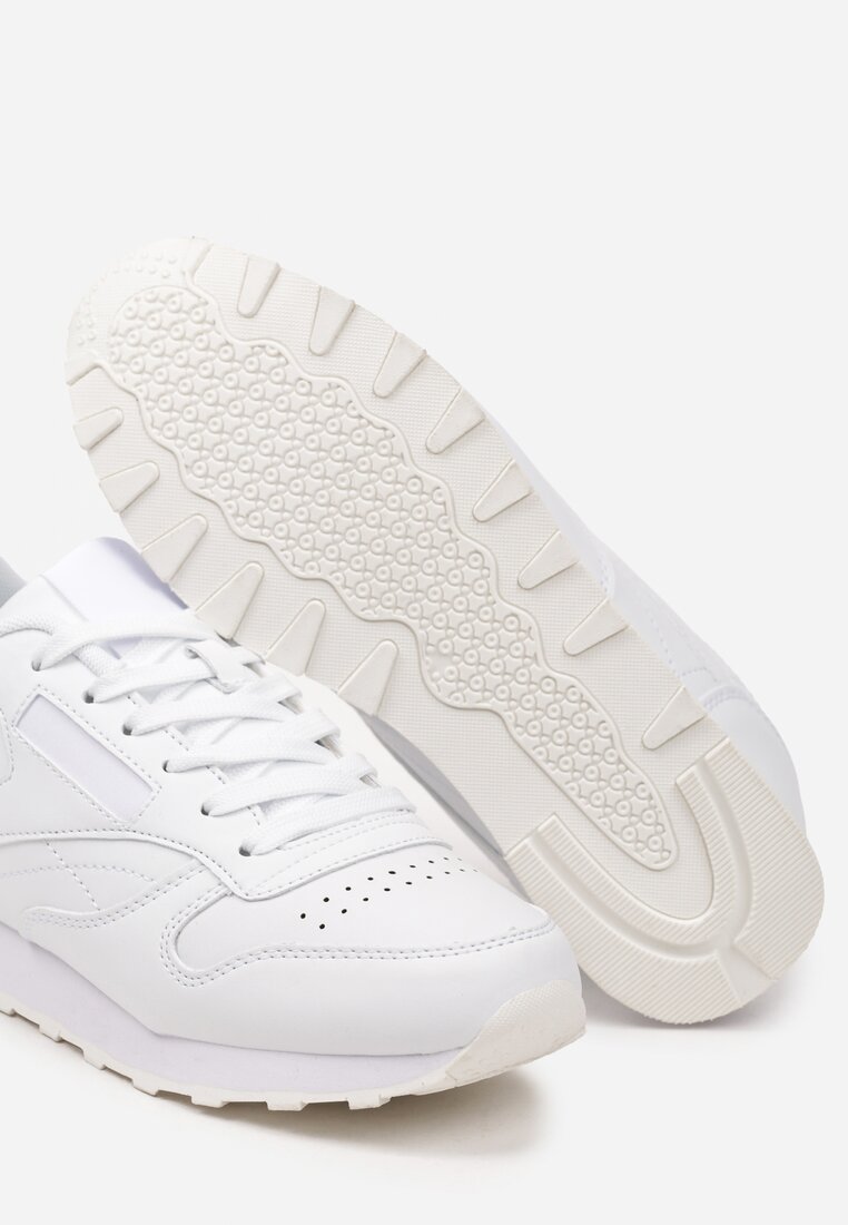 Białe Sneakersy przed Kostkę ze Sznurówkami Effilis