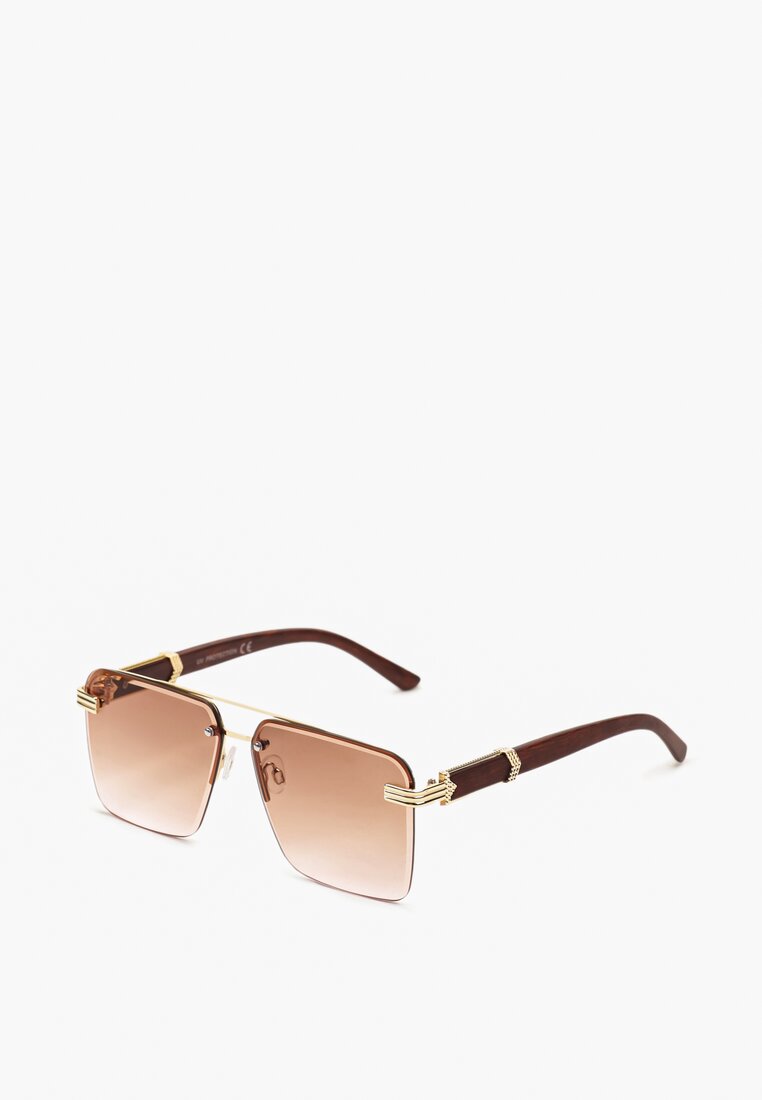 Ochelari de soare bej cu ornamente metalice Civila