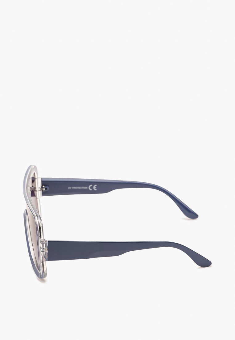 Niebieskie Okulary Przeciwsłoneczne Duże w Streetwearowym Stylu Moalixia