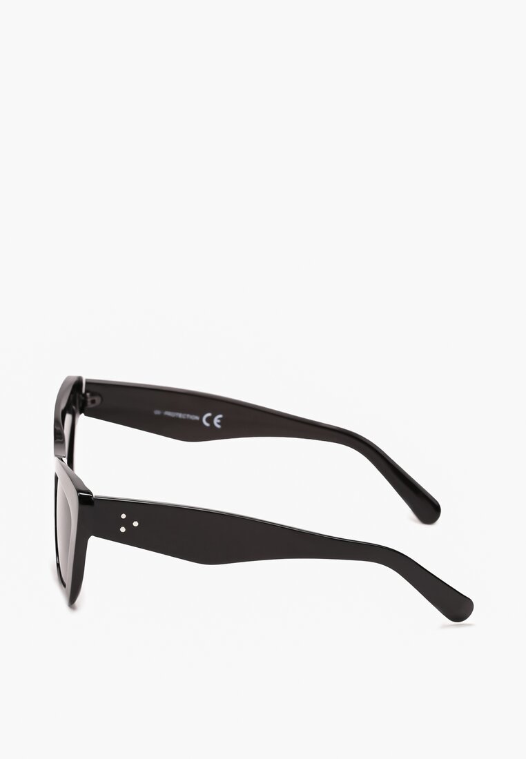 Czarne Okulary Przeciwsłoneczne z Wyciągniętymi w Górę Oprawkami Nleana