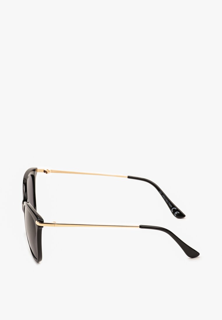 Czarne Casualowe Okulary Przeciwsłoneczne z Metaliczną Wstawką Escadia