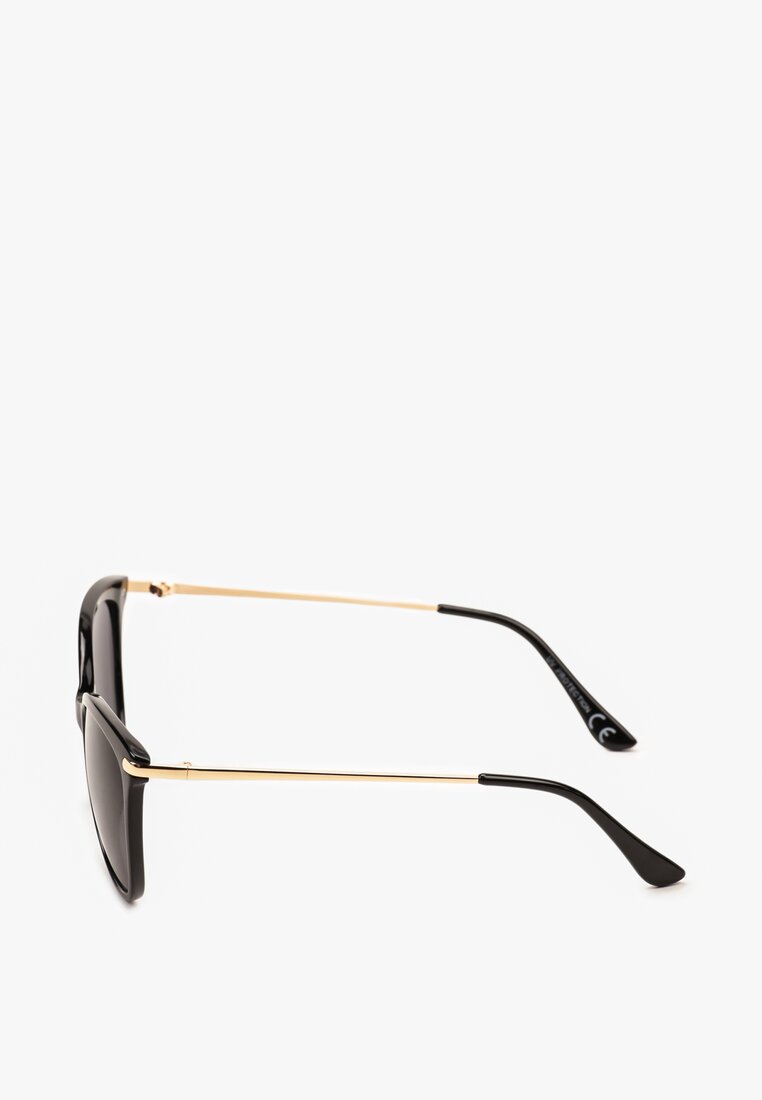Ochelari de soare negri casual cu inserție metalică Escadia