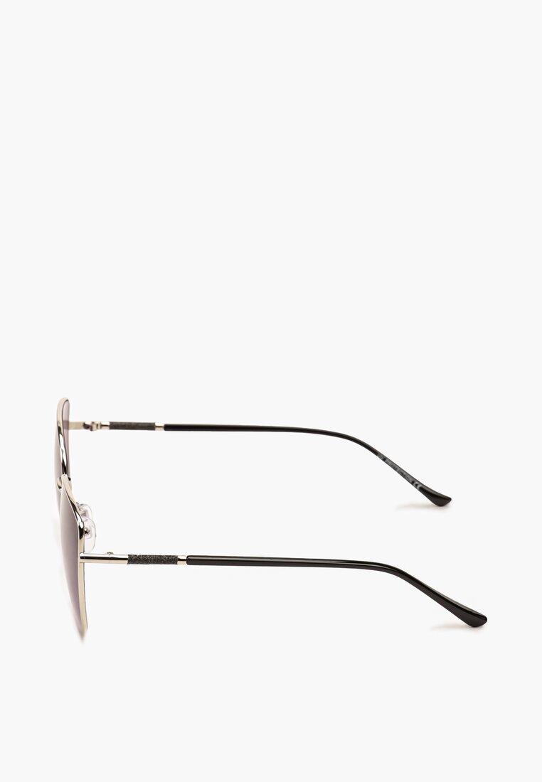Czarne Okulary Przeciwsłoneczne z Cienkimi Oprawkami Ozdobione Gradientem Tleata