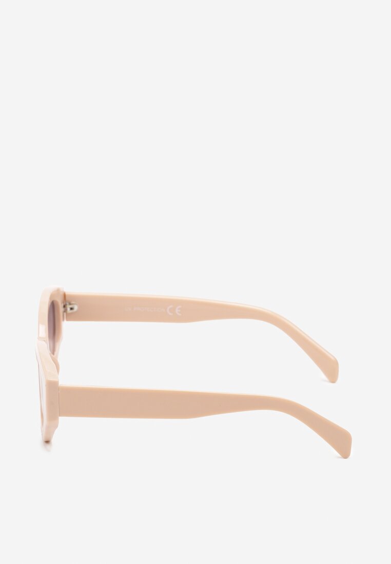 Ochelari de soare bej tip Cat Eye Effiaria