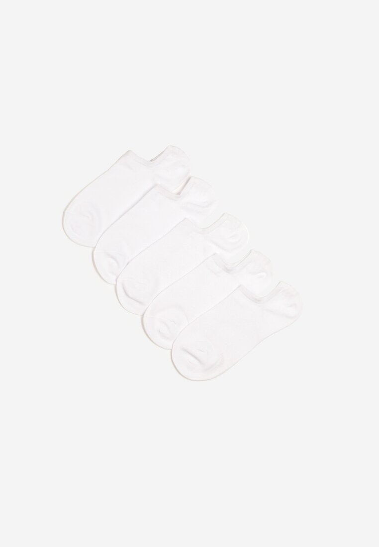 Białe Krótkie Skarpety z Bawełny 5-Pack Lesolia