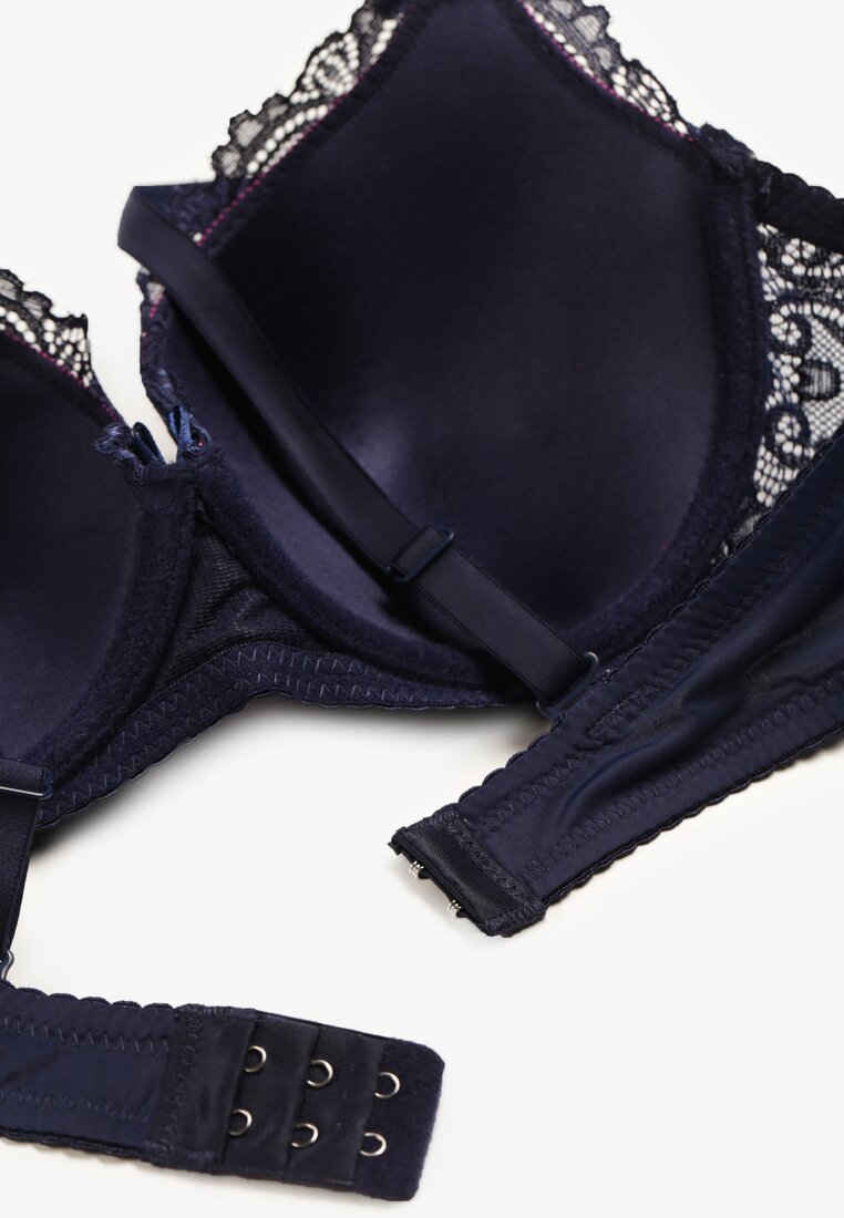 Bleumarin-Fucsia Push-Up Sutien Dantelă Full Cup Dimarlaa