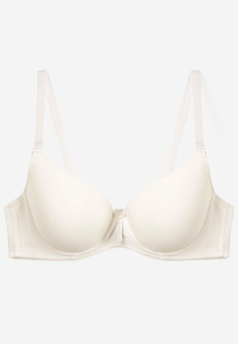 Jasnobeżowy Gładki Biustonosz o Fasonie Full Cup Dimiatta