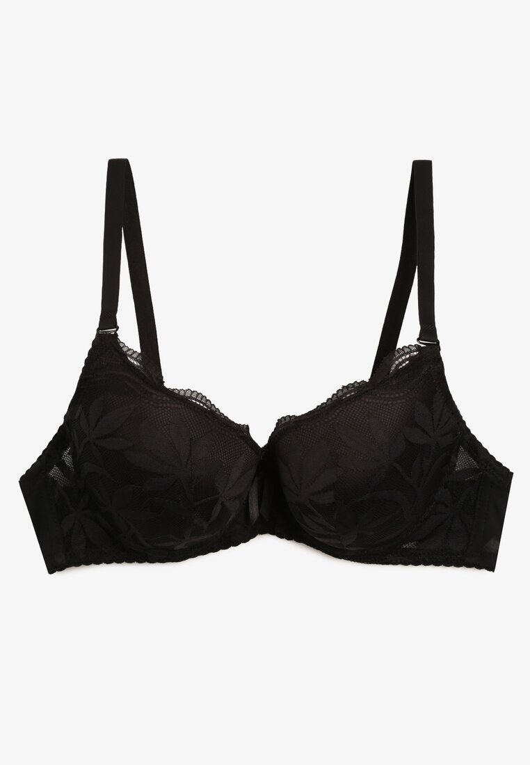 Sutien Negru Tip Full Cup cu Dantelă Ellanis