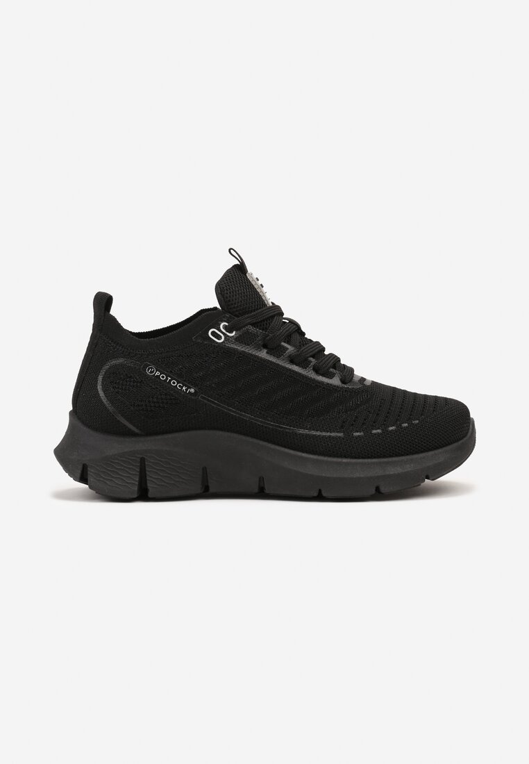 Czarne Sznurowane Buty Sportowe za Kostkę Vikiaria