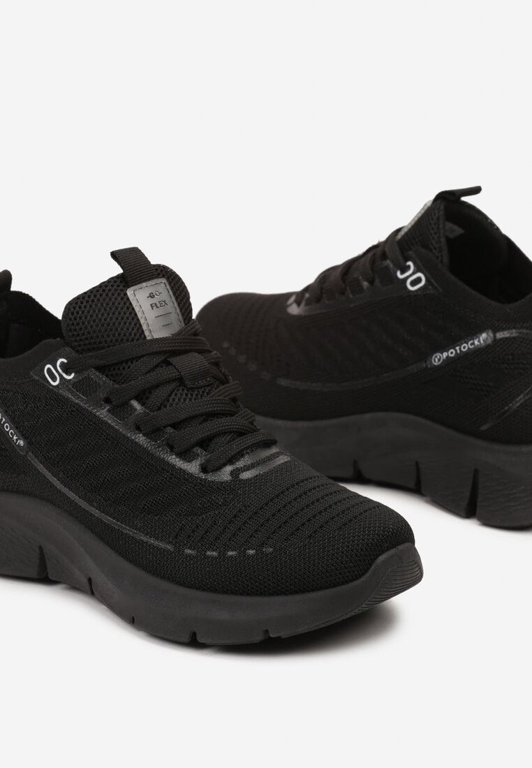 Czarne Sznurowane Buty Sportowe za Kostkę Vikiaria