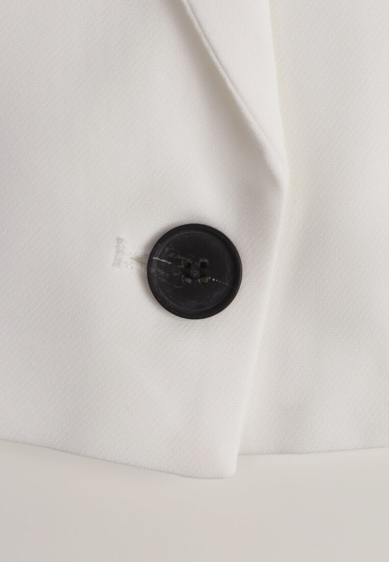 Vestă Albă de Costum cu Nasturi Tiamas