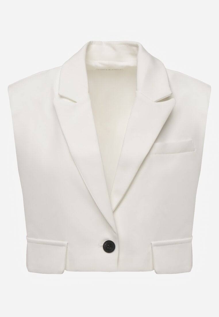 Vestă Albă de Costum cu Nasturi Tiamas