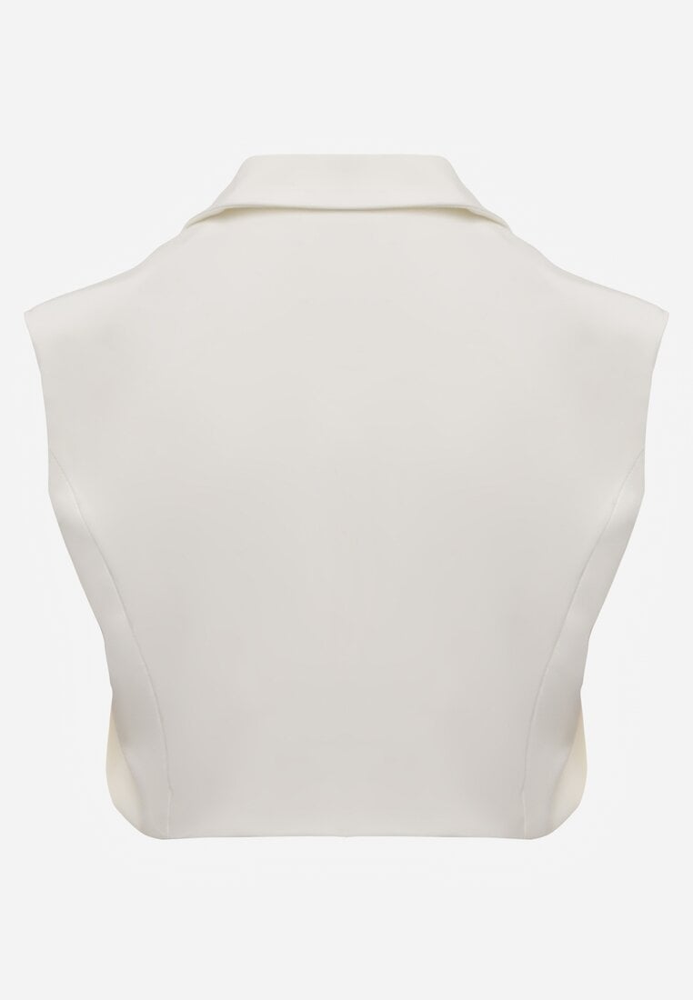 Vestă Albă de Costum cu Nasturi Tiamas