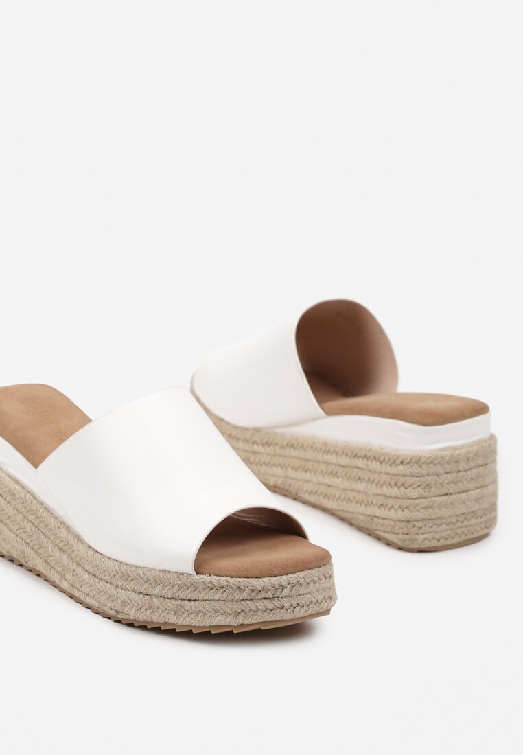 Șlapi Casual Albi pe Platformă în Stil Boho Krissta