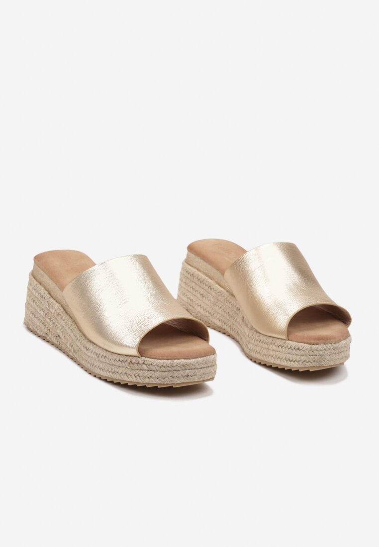 Șlapi Aurii Casual cu Platformă în Stil Boho Krissta