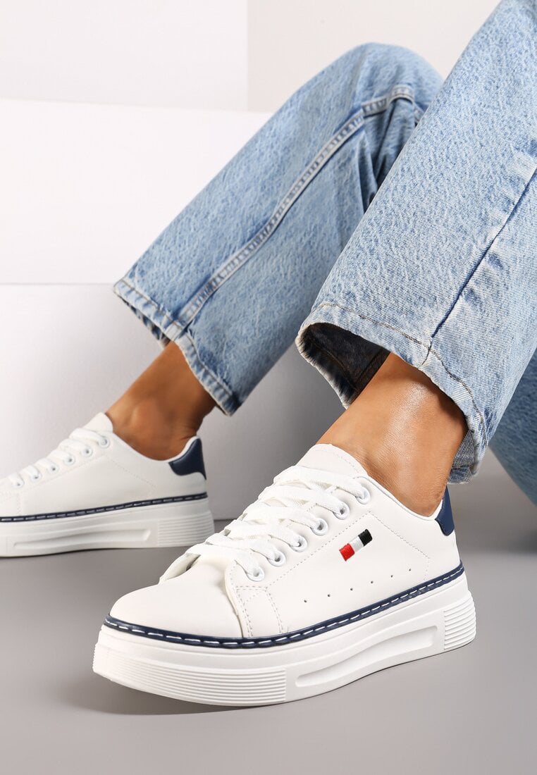 Sneakers Vaiden Alb cu bleumarin