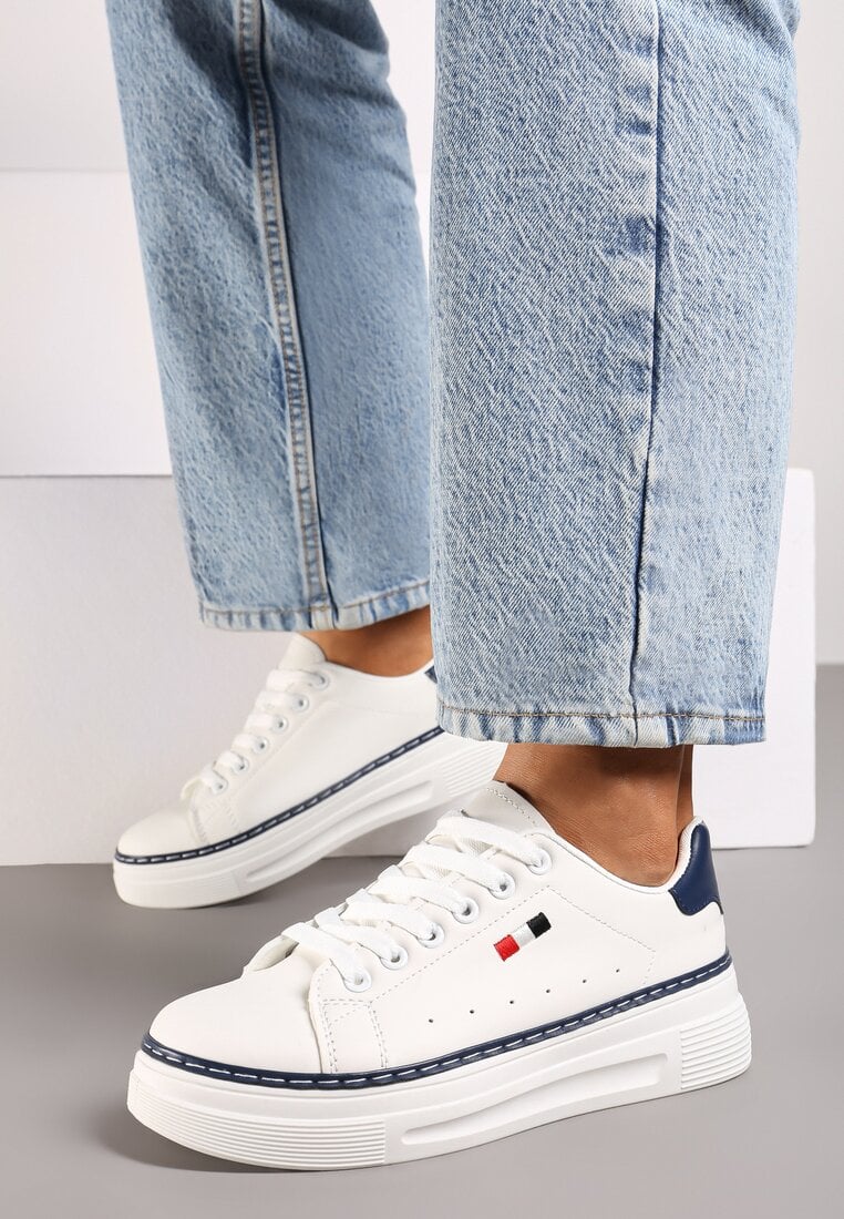 Sneakers Vaiden Alb cu bleumarin