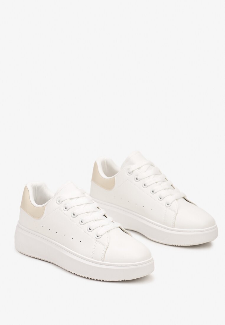 Sneakers Tialorae Alb cu bej