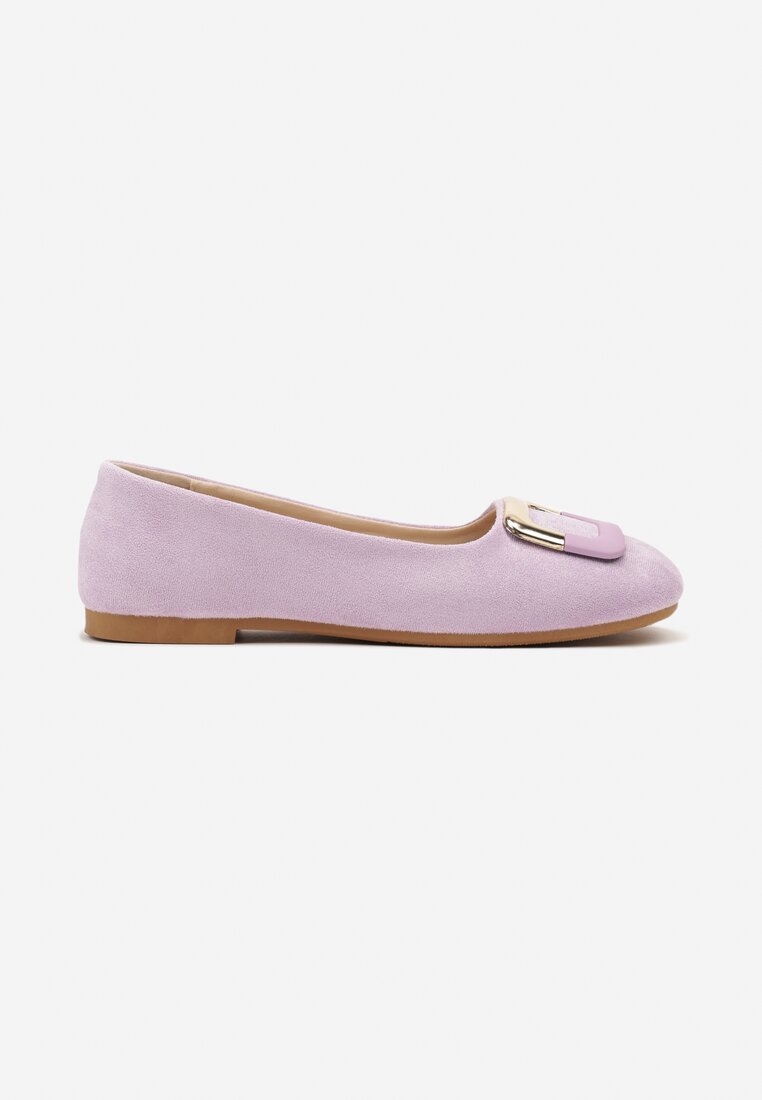 Balerini Mov Casual Violet cu Aplicație Metalică Chrissti