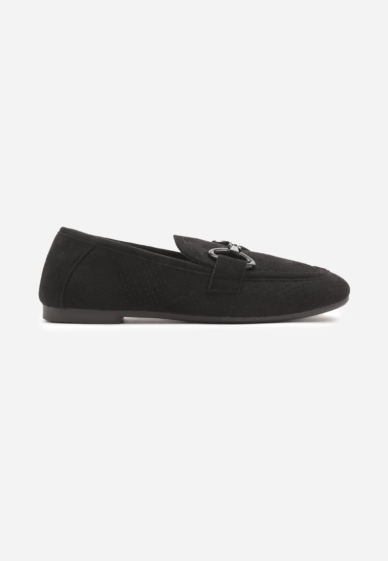 Mocasini Negri Plat Chrisstelle cu Cataramă