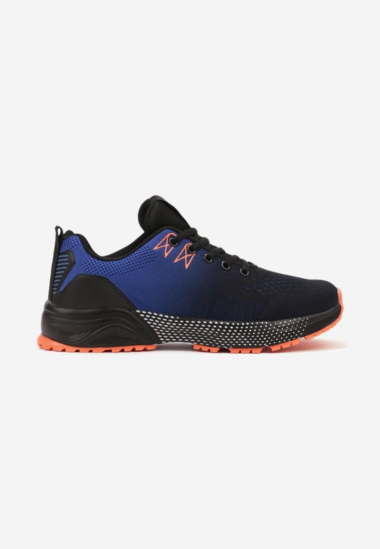 Granatowo-Niebieskie Buty Sportowe Sneakersy na Płaskiej Podeszwie ze Sznurowaniem Risaila