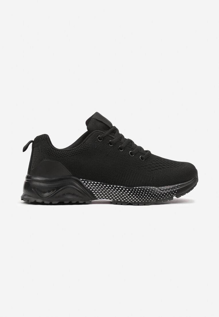 Sneakerși Negrie cu Șireturi și Talpă Înaltă Vikkina
