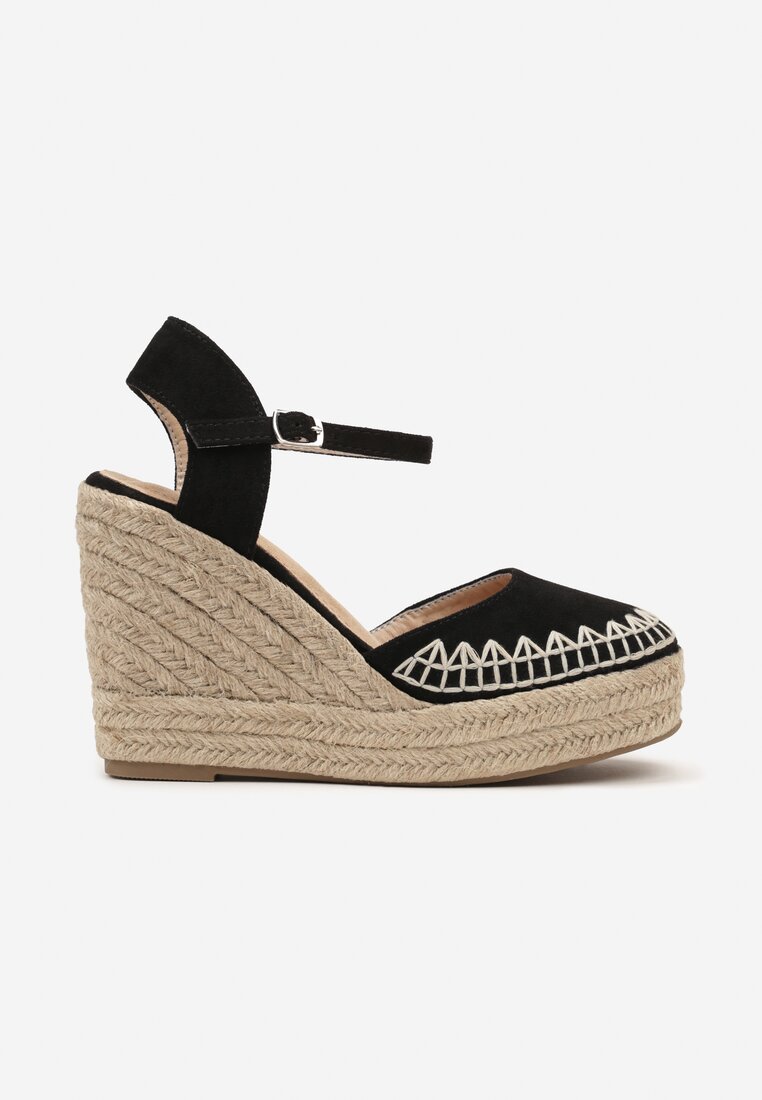 Sandale Espadrile Negre cu Platformă din Iută Missarae
