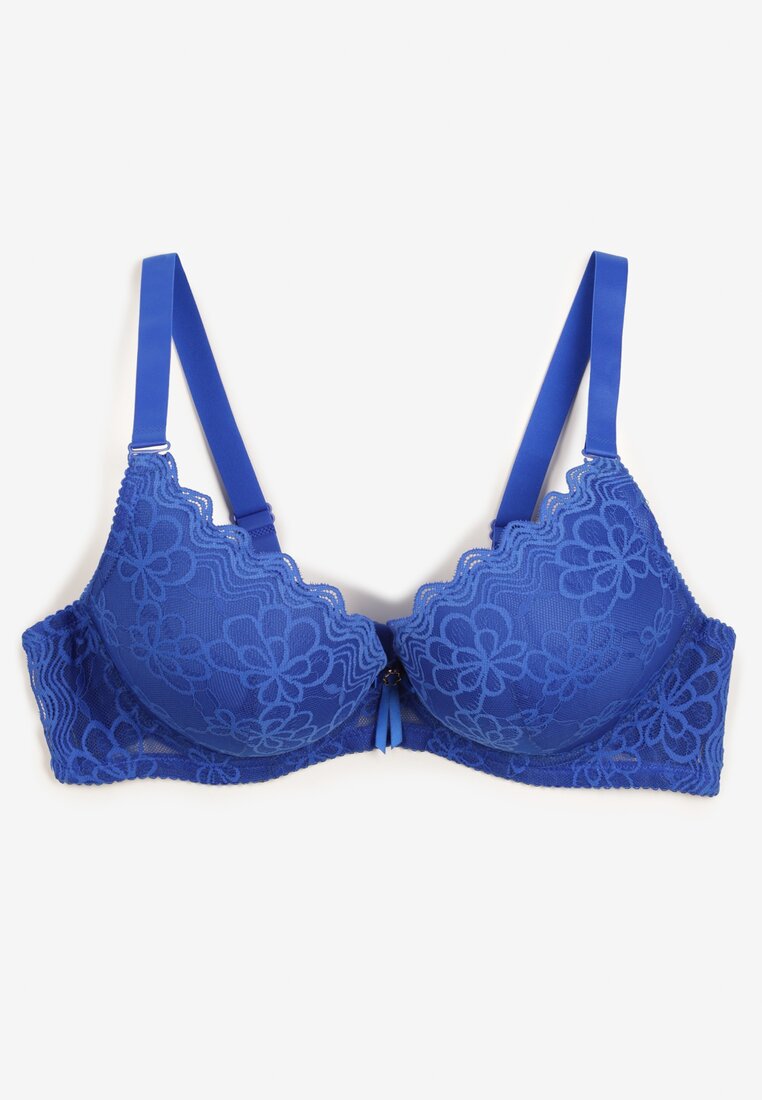 Sutien Push-Up Chrisalia Bleumarin Cu Dantelă
