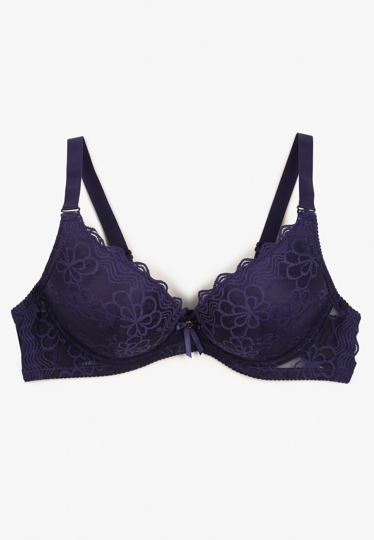 Sutien Push-Up Chrisalia cu Dantelă Bleumarin